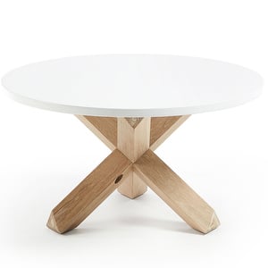Lotus Coffee Table, White/Oak, ø 65 cm
