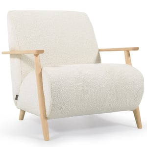Meghan Armchair, White Fleece / Ash