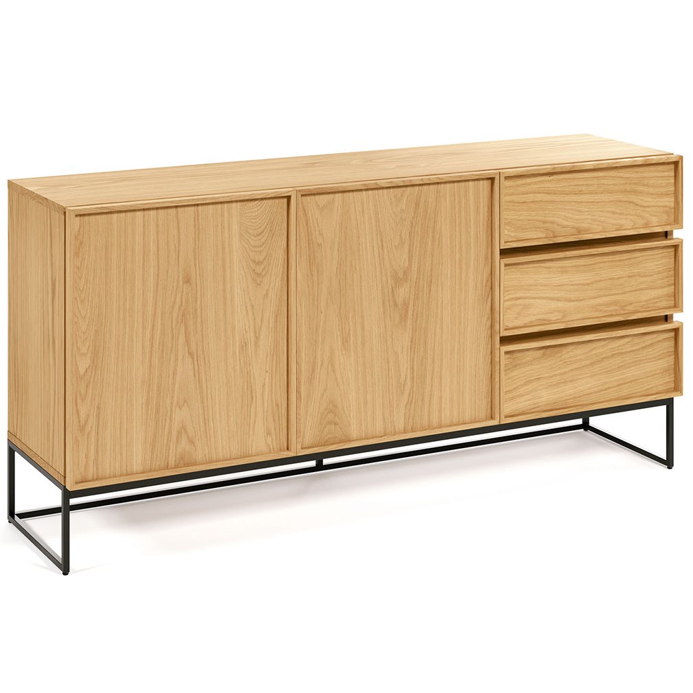 Kave Home Taiana Sideboard Oak/Black, 160 x 78 cm