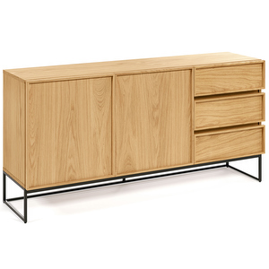 Taiana Sideboard, Oak/Black, 160 x 78 cm