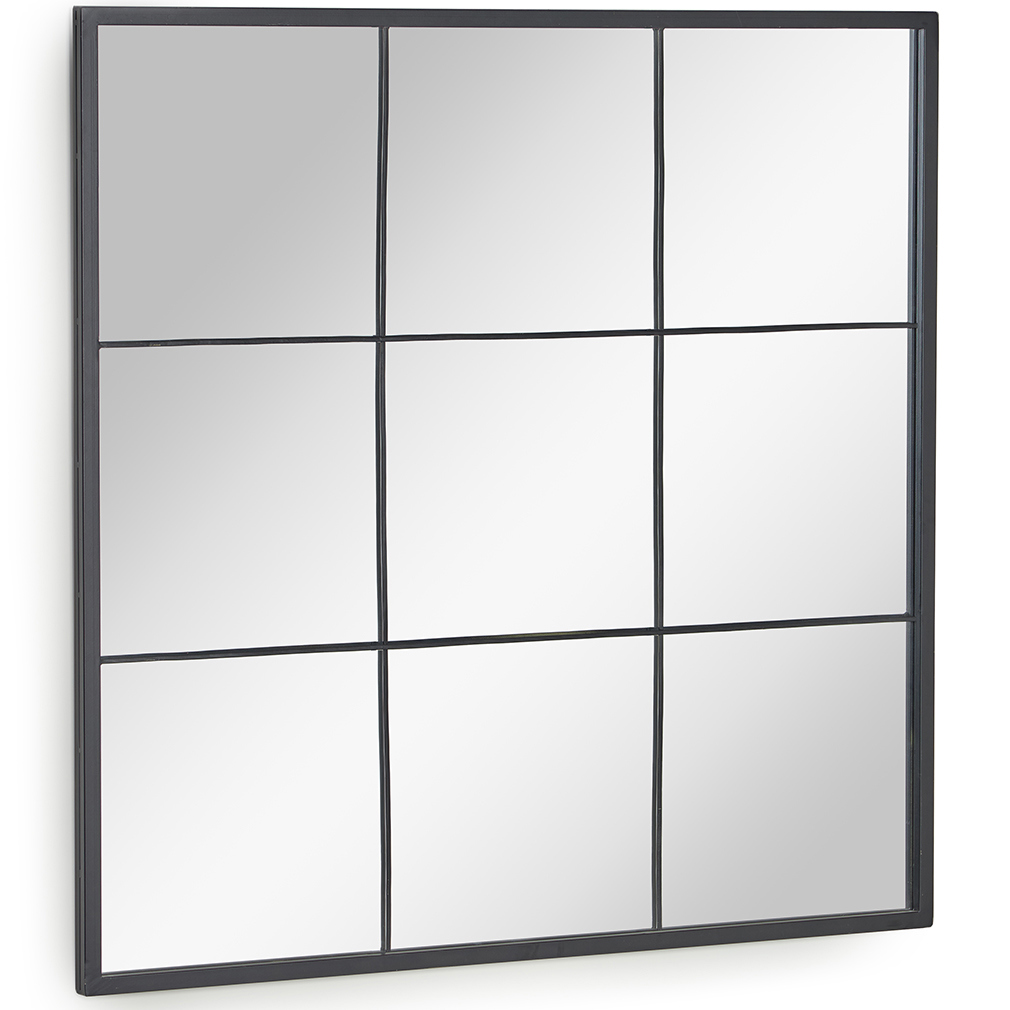 Kave Home Ulrica Wall Mirror Black Metal, 80 x 80 cm