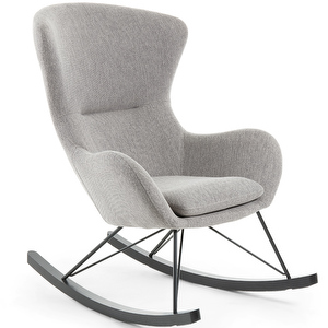 Vania Rocking Chair, Grey Chenille