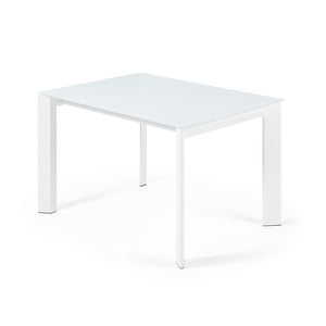 Axis Extendable Dining Table, White Glass / White, 80 x 120/180 cm