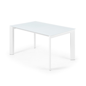 Axis Extendable Dining Table, White Glass / White, 90 x 140/200 cm