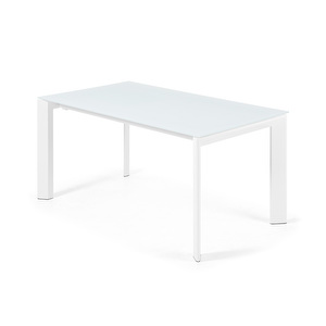 Axis Extendable Dining Table, White Glass / White, 90 x 160/220 cm