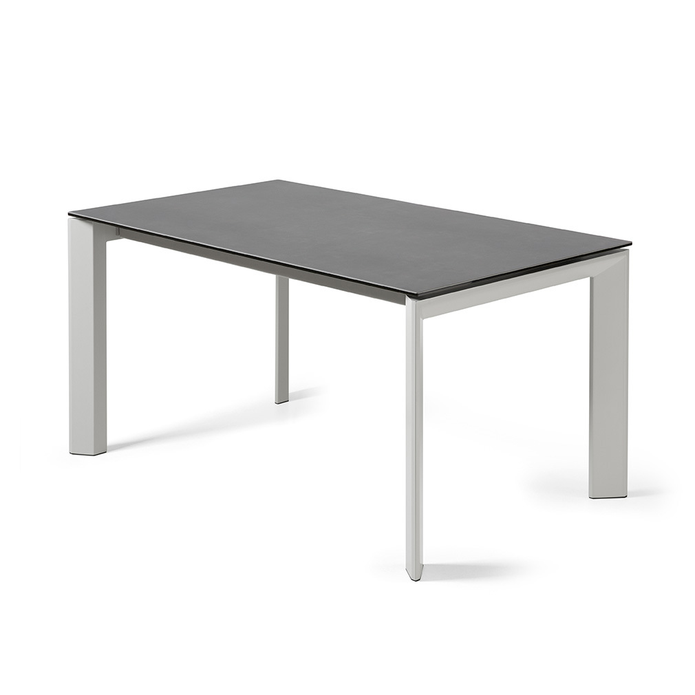 Kave Home Axis- jatkettava ruokapöytä keraaminen/harmaa, 90 x 160/220 cm