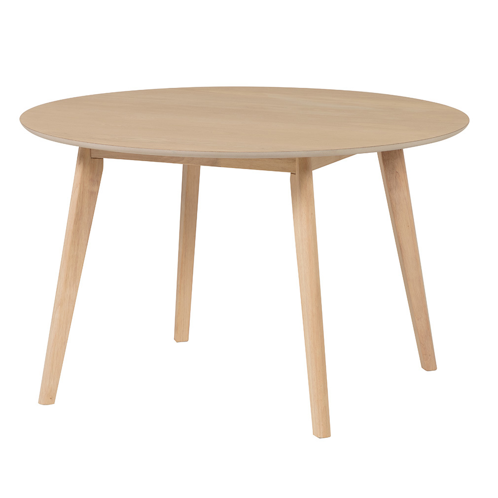 Kave Home Batilde-ruokapöytä kumipuu/saarni,  ø 120 cm