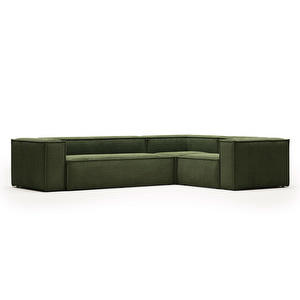 Blok-kulmasohva, vihreä vakosametti, 320 x 230 cm Blok-kulmasohva, vihreä vakosametti, 320 x 230 cm