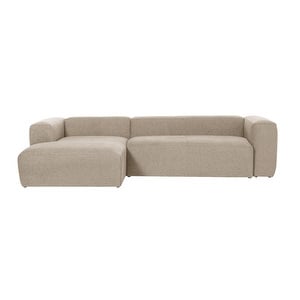 Blok-divaanisohva, beige, L 300 cm/vasen