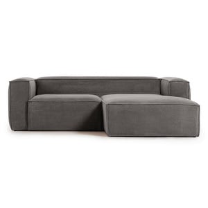 Blok-divaanisohva, harmaa vakosametti, L 240 cm/oikea Blok-divaanisohva, harmaa vakosametti, L 240 cm/oikea