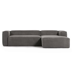 Blok Chaise Sofa, Grey Corduroy, W 300 cm / Right