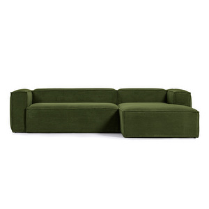 Blok-divaanisohva, vihreä vakosametti, L 300 cm/oikea Blok-divaanisohva, vihreä vakosametti, L 300 cm/oikea