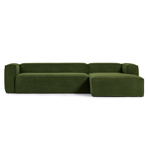 Blok-divaanisohva, vihreä vakosametti, L 330 cm/oikea Blok-divaanisohva, vihreä vakosametti, L 330 cm/oikea