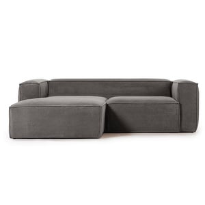 Blok Chaise Sofa, Grey Corduroy, W 240 cm / Left