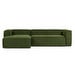 Blok Chaise Sofa, Green Corduroy, W 300 cm / Left
