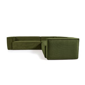 Blok Corner Sofa, Green Corduroy, W 290 cm