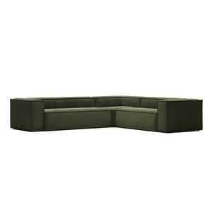Blok-kulmasohva, vihreä sametti, L 320 cm