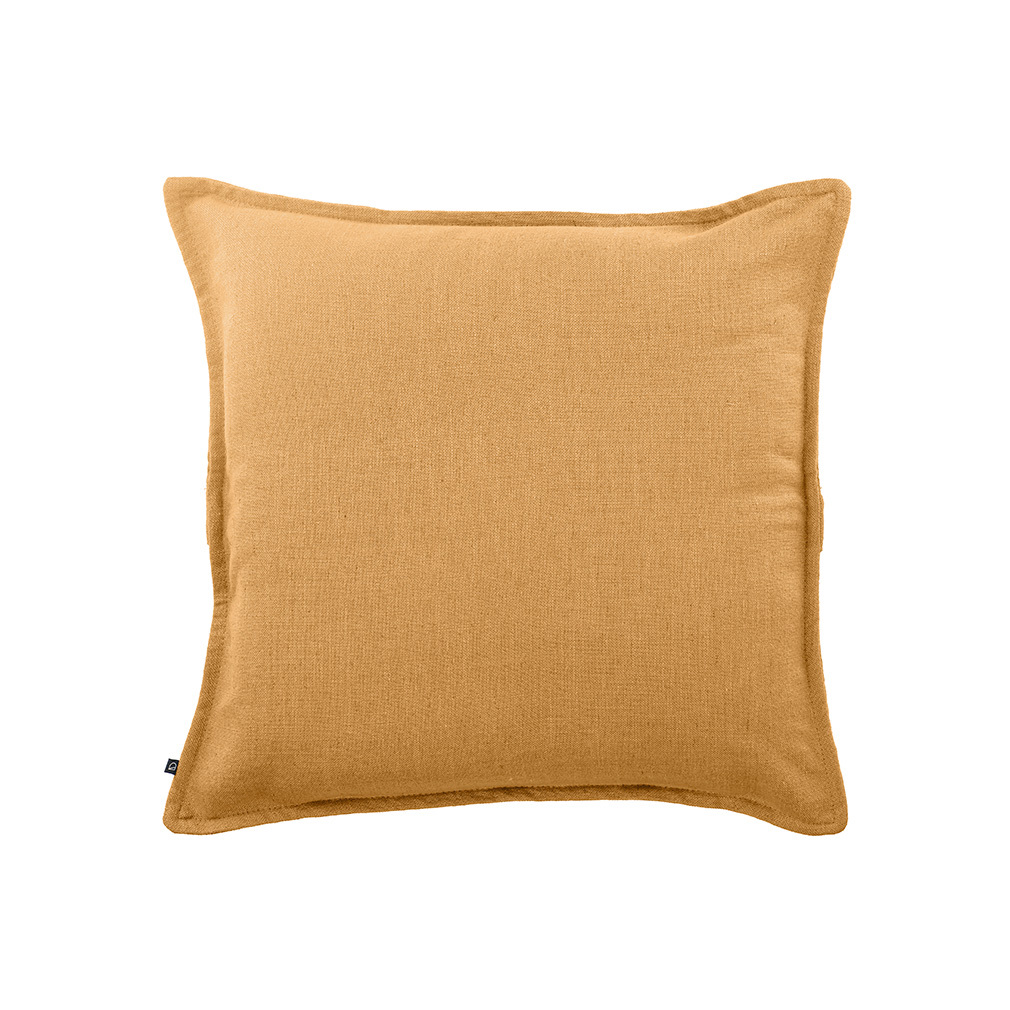 Kave Home Blok Cushion Cover Mustard Yellow Linen, 45 x 45 cm