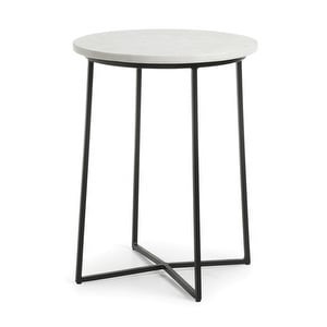Bryson Side Table, White/Black, ⌀ 41 cm