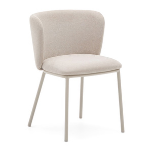 Ciselia-tuoli, beige chenille-kangas / beige metalli