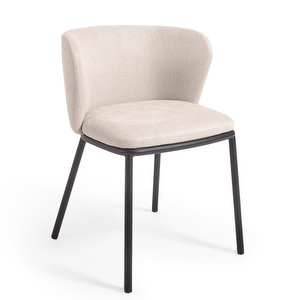 Ciselia-tuoli, beige chenille-kangas