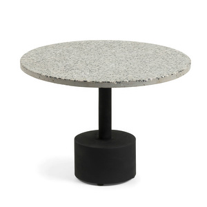 Delano-sivupöytä, harmaa terrazzo / musta, ⌀ 55 cm
