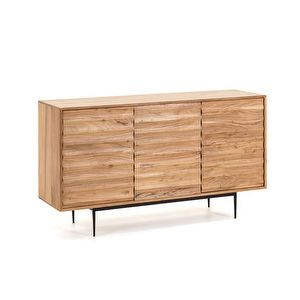 Delsie-Sideboard, Acacia/Black, 147 x 81 cm