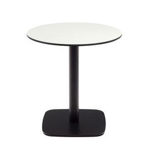 Dina-ruokapöytä, valkoinen / musta, ⌀ 68 cm