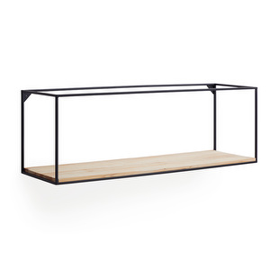 Elisha Wall Shelf, Spruce/Black, 90 x 30 cm