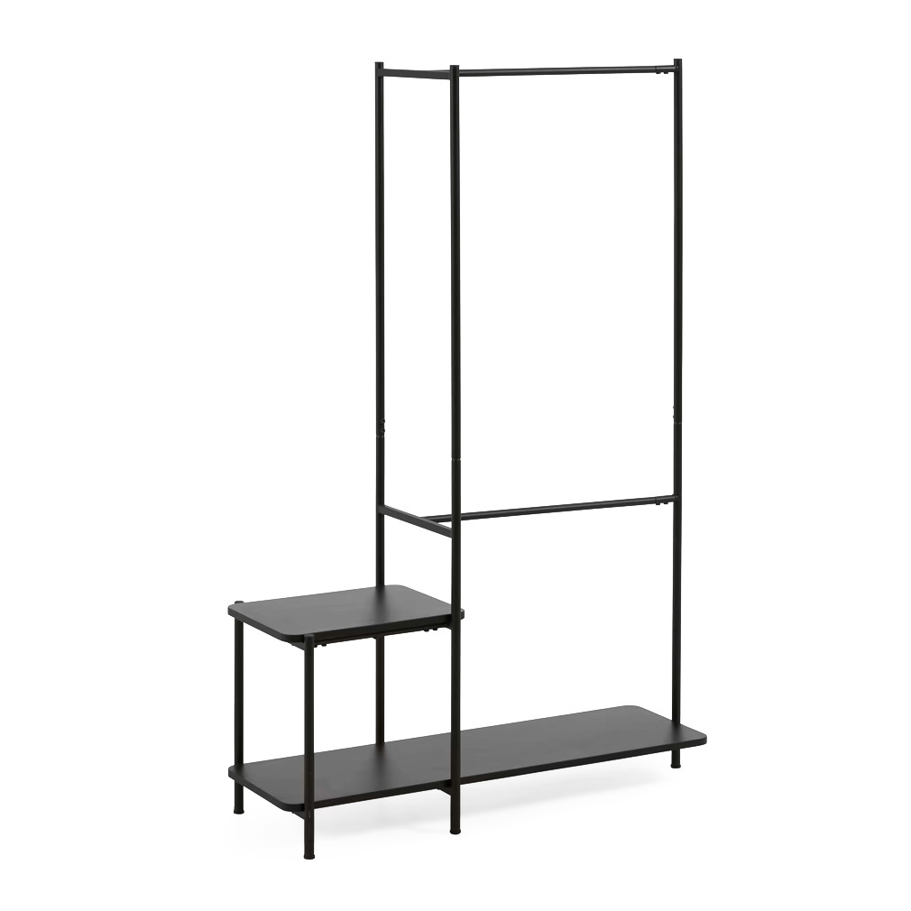 Kave Home Galatia Clothes Rack Black, with Side Table