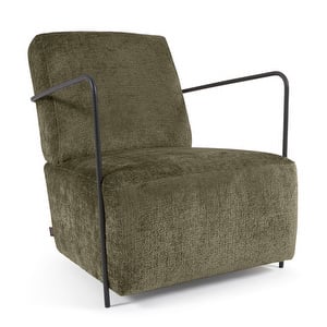 Gamer Armchair, Green Chenille