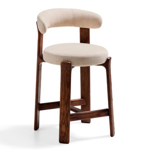 Granite-baarituoli, beige chenille / pähkinä, K 65 cm