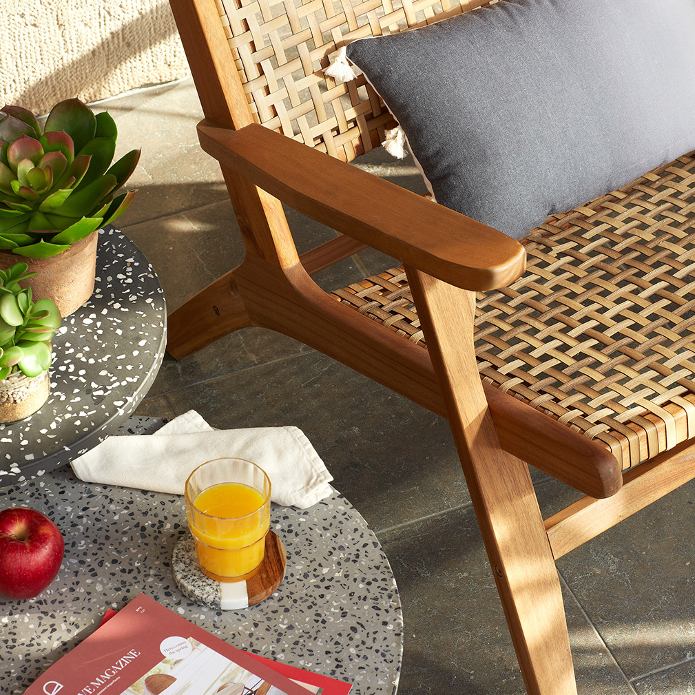 Gray strap girona outdoor accent chairs cheap