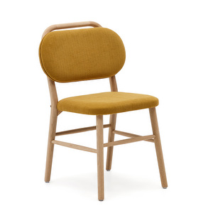 Helda-tuoli, sinapinkeltainen chenille/tammi