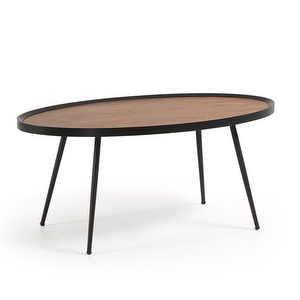 Kinsley Coffee Table, Walnut/Black, 102 x 56 cm