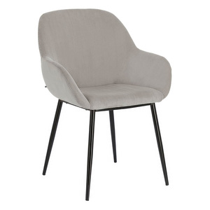 Konna Chair, Light Grey Corduroy / Black
