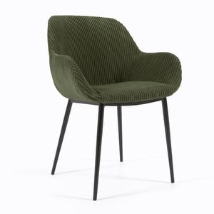 Konna Chair, Dark Green Corduroy / Black