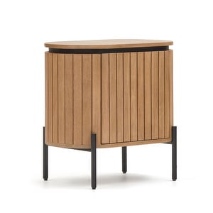 Licia Bedside Table, Mango/Black, 55 x 55 cm