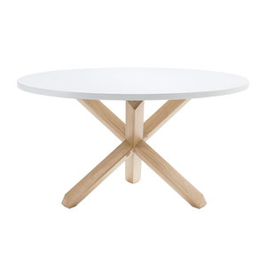 Lotus Dining Table, White/Oak, ⌀ 120 cm