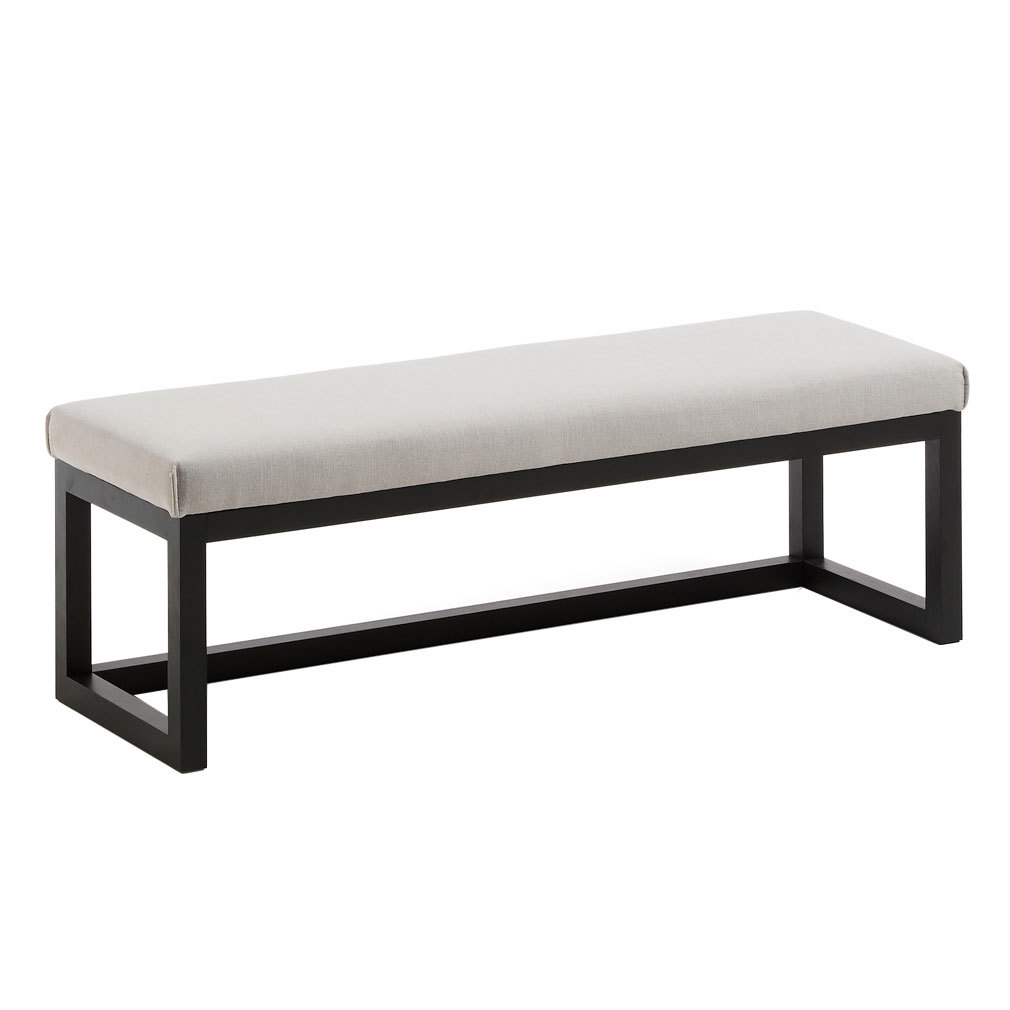 Kave Home Loya-penkki harmaa/musta pyökki, L 128 cm