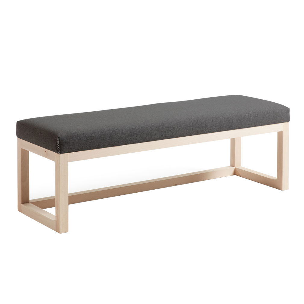 Kave Home Loya-penkki tummanharmaa/pyökki, L 128 cm