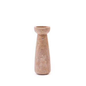 Magan-kynttilänjalka, beige travertiini, K 25 cm