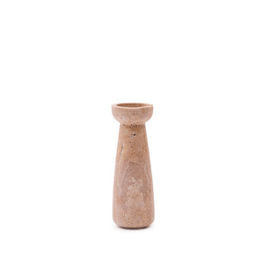 Magan-kynttilänjalka, beige travertiini, K 20 cm