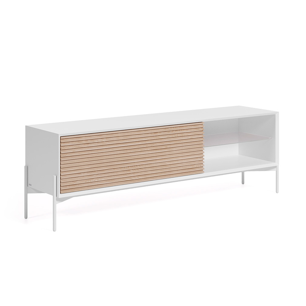 Kave Home Marielle TV Stand Ash/White, 167 x 53 cm