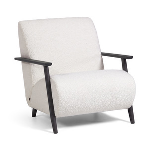 Meghan Armchair, White Fleece / Dark Ash