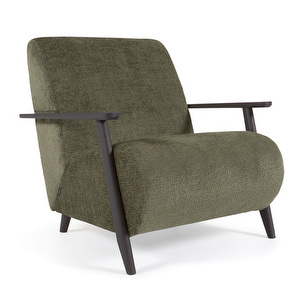 Meghan Armchair, Green Chenille / Dark Ash