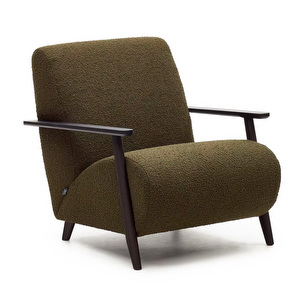 Meghan Armchair, Green Fleece / Dark Ash