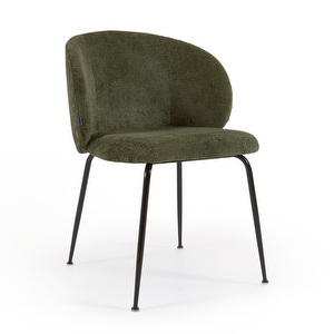 Minna Chair, Green Chenille / Black