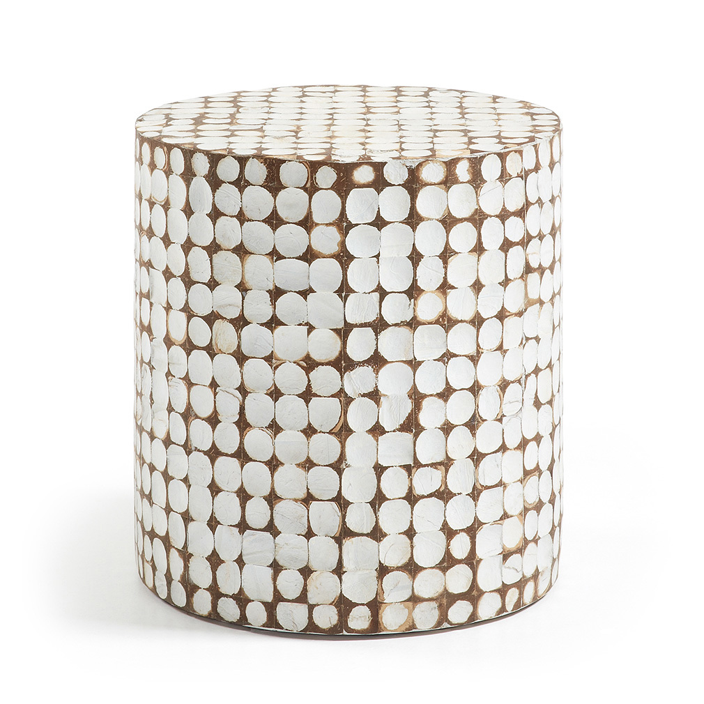 Kave Home Necoco Side Table Mango/Coconut, ⌀ 40 cm