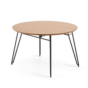 Novac Extendable Dining Table, Oak/Black, 120 x 120/200 cm
